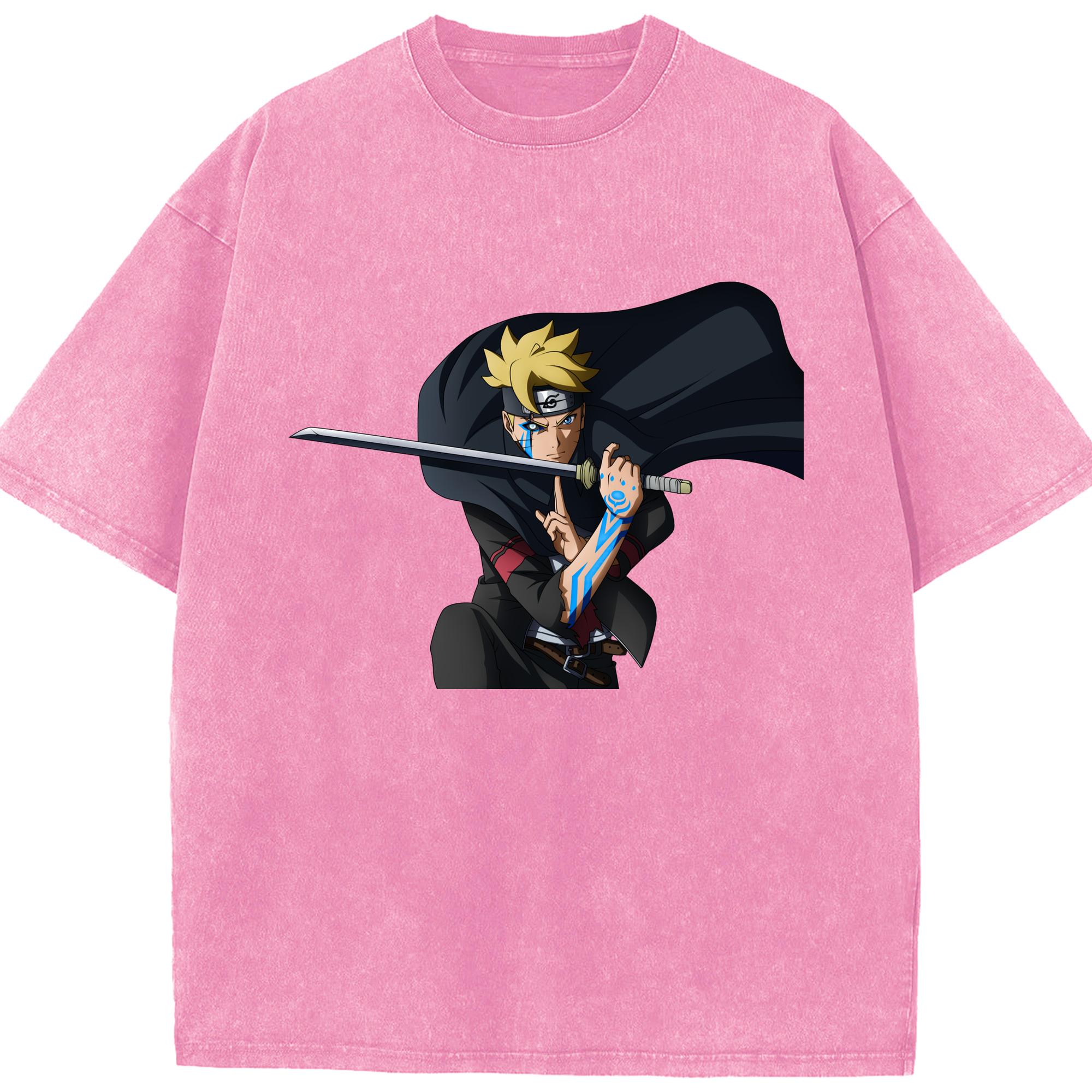 （画像用） NARUTO -ナルト- うずまき ボルト Uzumaki Boruto 綿100% ヴィンテージ風 半袖Tシャツ（フロントプリント）